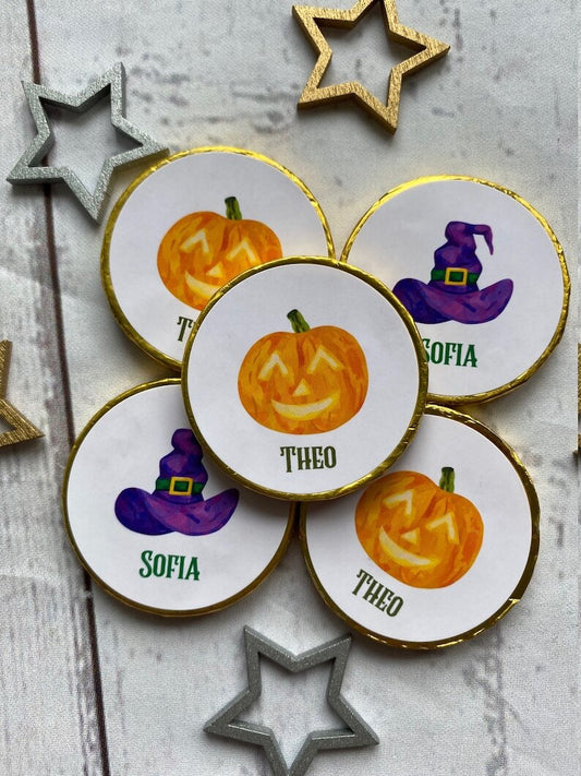 5 x Personalised Halloween coins