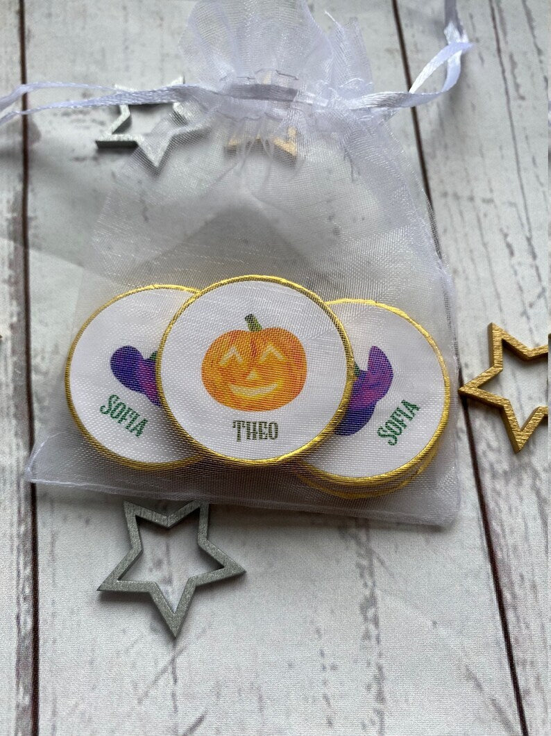 5 x Personalised Halloween coins