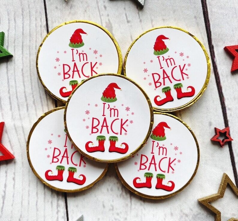 5 x Elf I'm Back Milk chocolate Christmas coins