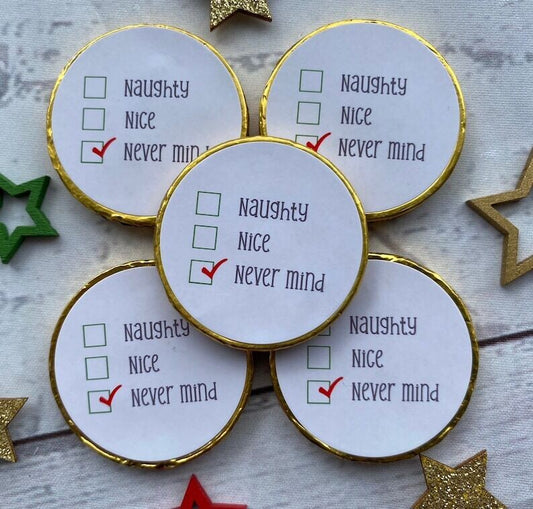 Secret santa Naughty or Nice Chocolate coins