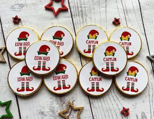 5 x Elf Personalised Milk chocolate Christmas coins