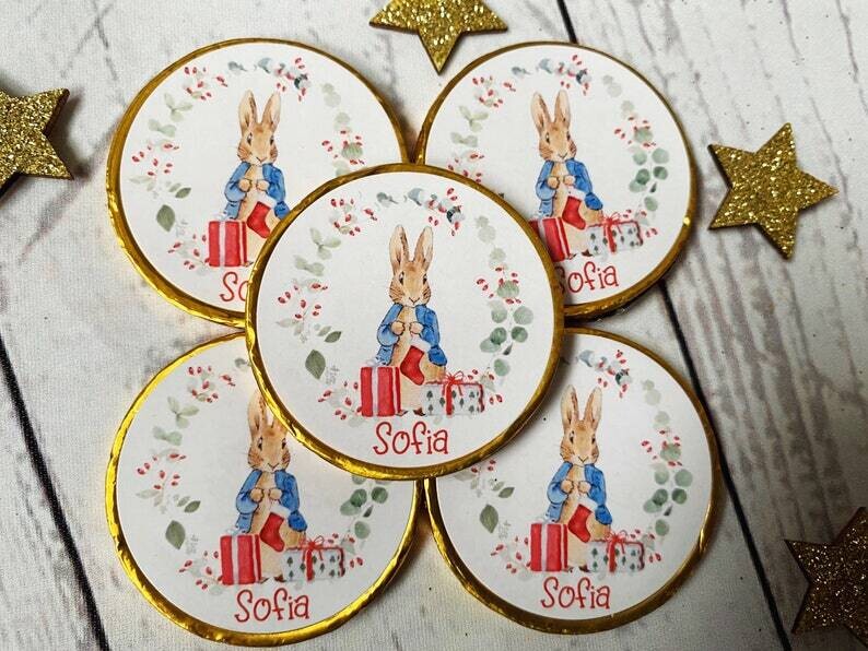 5 x Peter Rabbit Christmas Chocolate coins