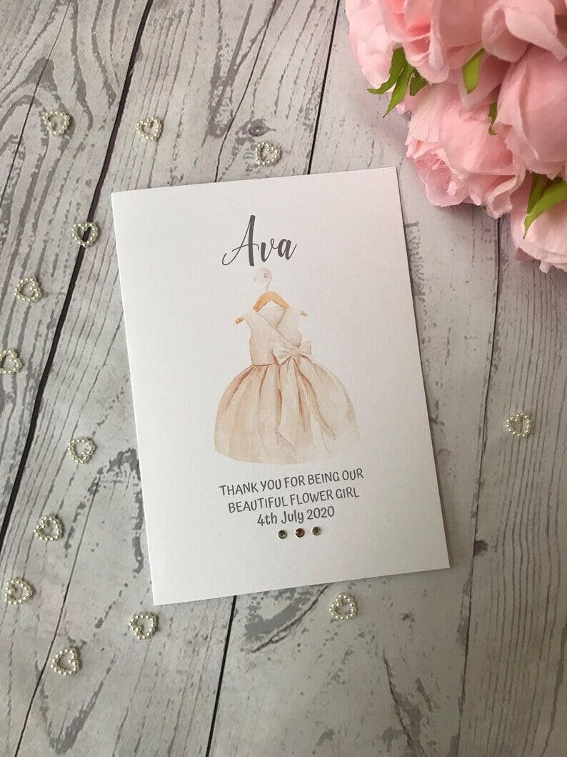 Personalised Flower Girl Thank you Card