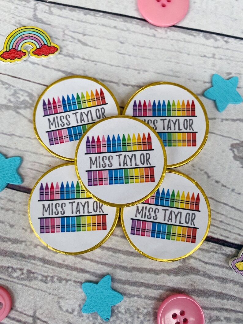 5 x Personalised Teacher chocolate coins