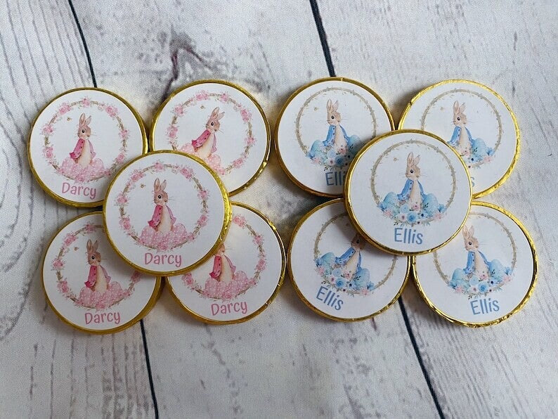 5 x Peter Rabbit / Flopsy Rabbit Easter coins