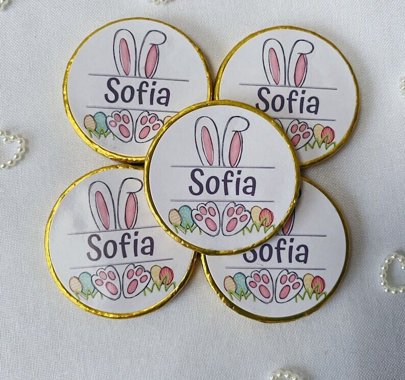 5 x Personalised Easter chocolate coins.