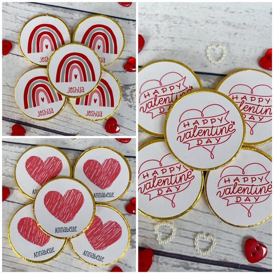 5 x Valentines day Chocolate coins