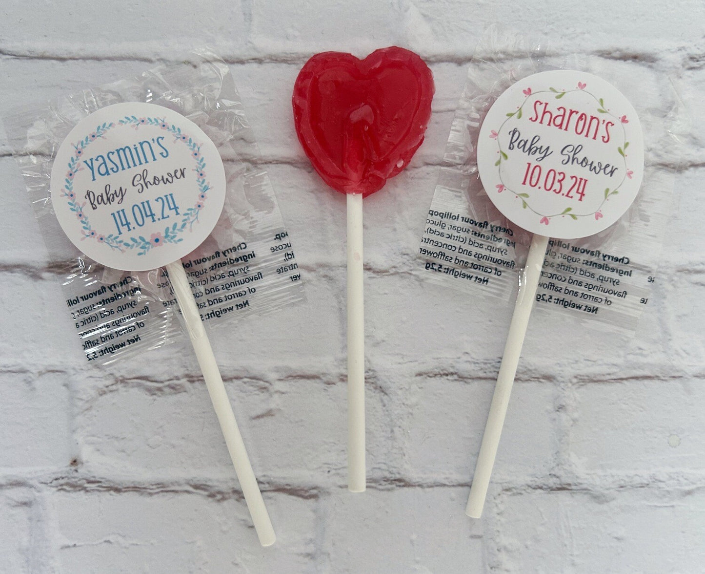 Bulk personalised Baby Shower lollipops