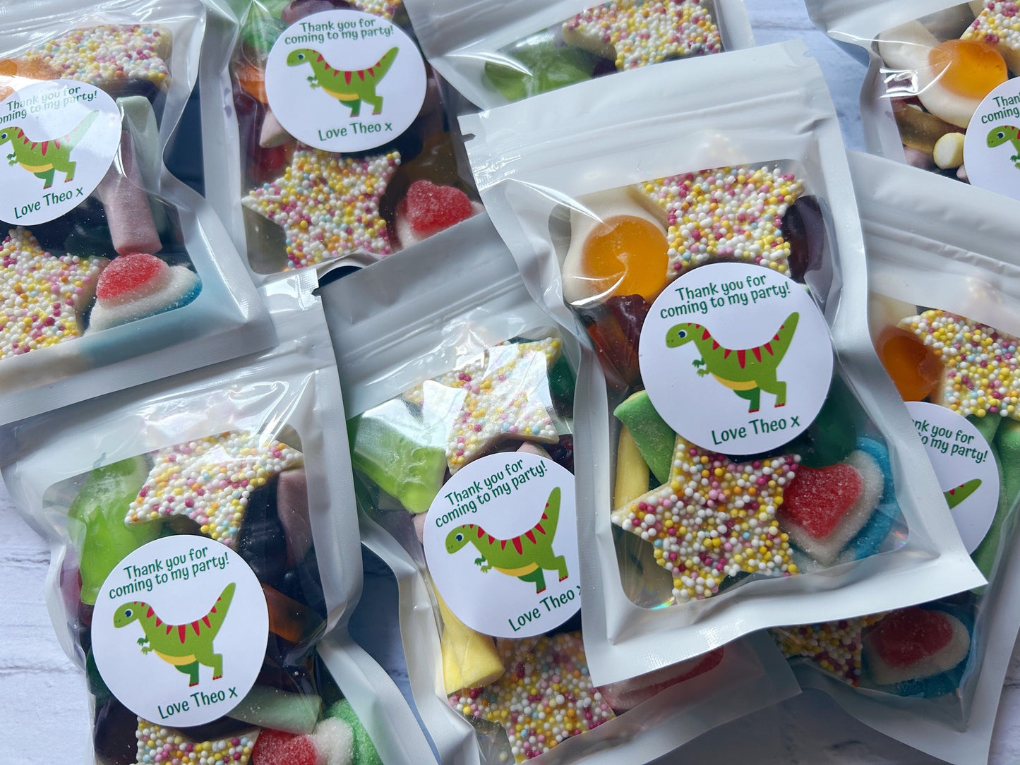 Personalised Dinosaur Party bag sweets