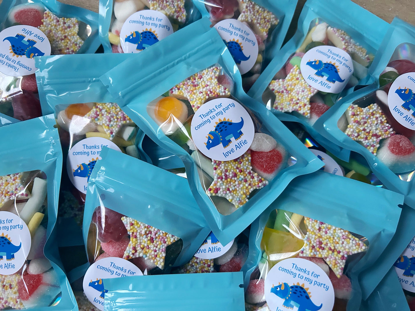 Personalised Dinosaur Party bag sweets