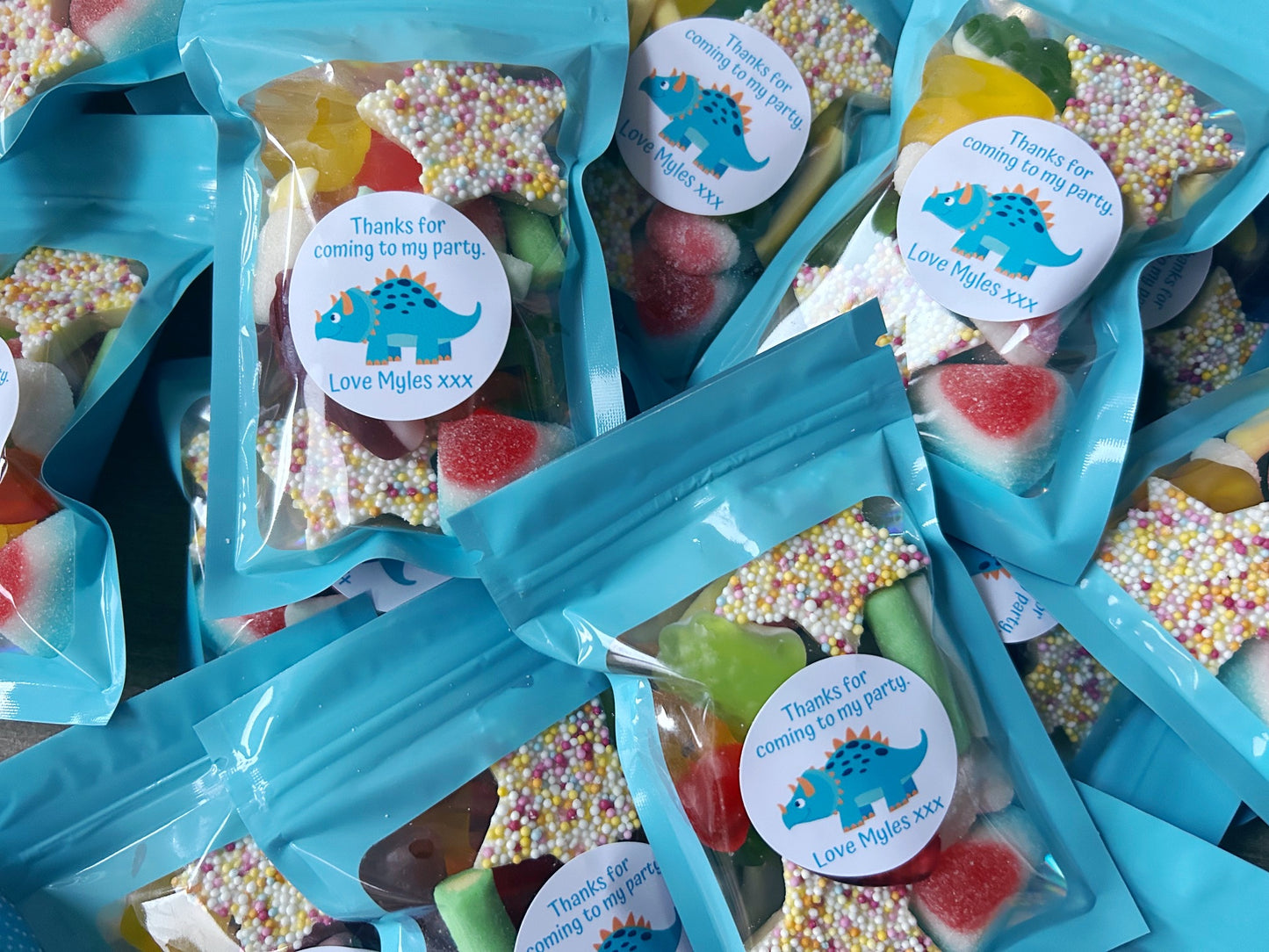 Personalised Dinosaur Party bag sweets