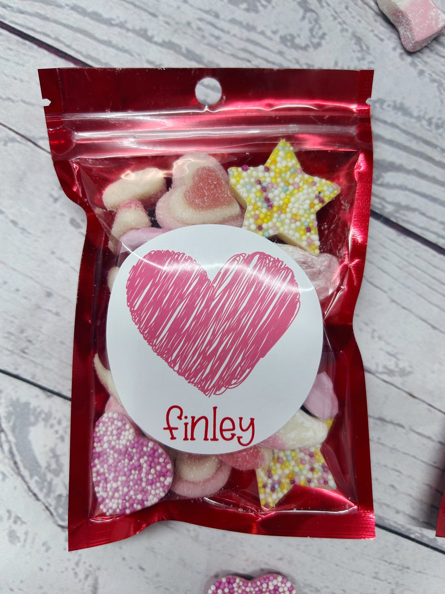 Personalised Valentines sweets pouch