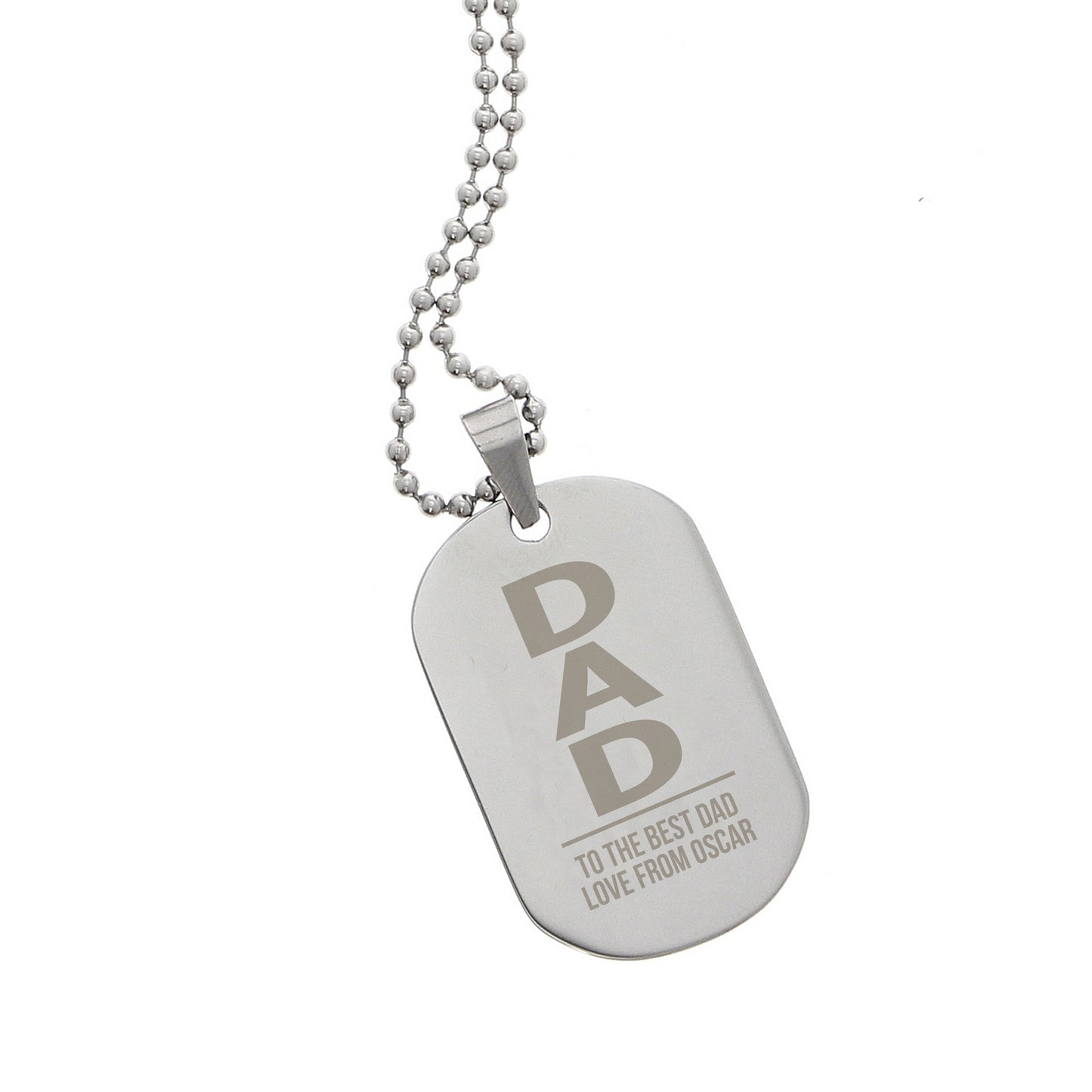 Personalised Dad Stainless Steel Dog Tag Necklace