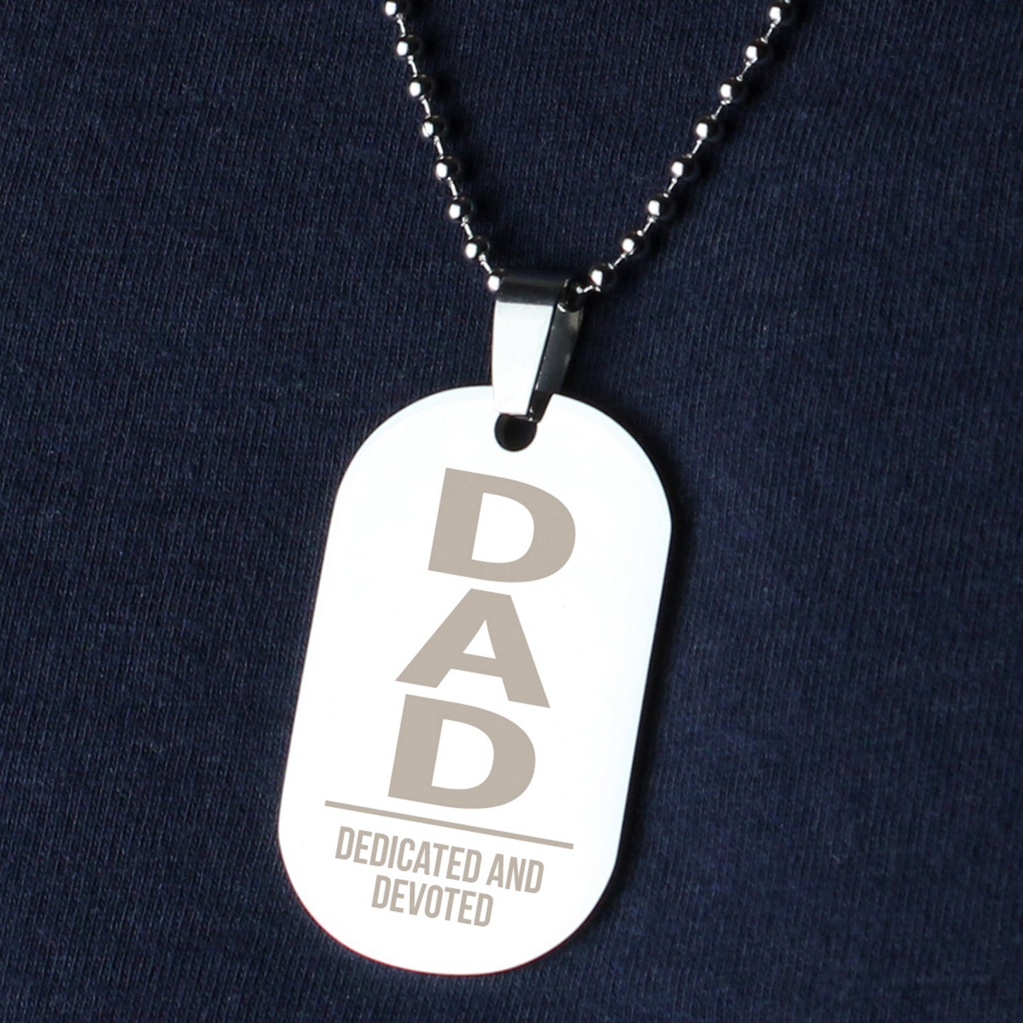 Personalised Dad Stainless Steel Dog Tag Necklace