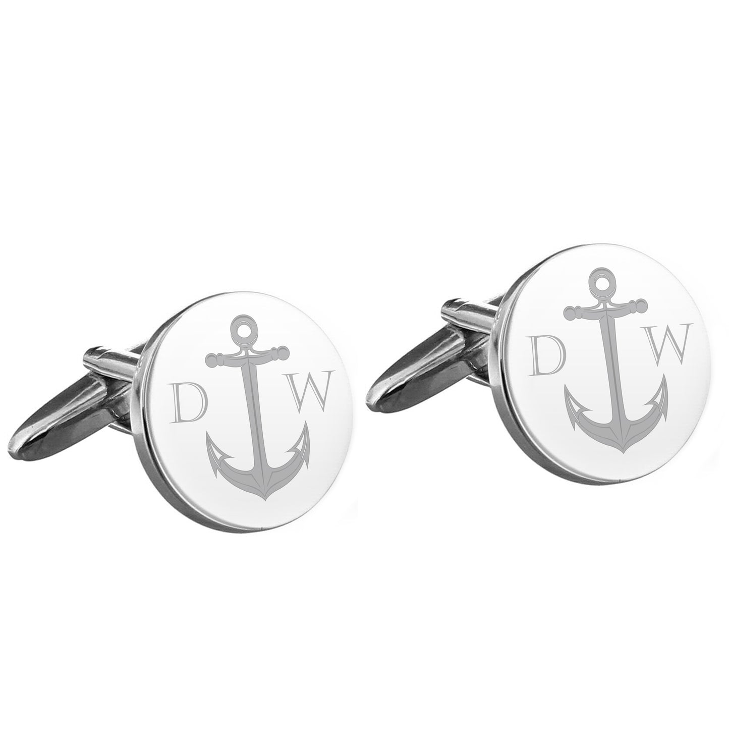 Personalised Anchor Round Cufflinks