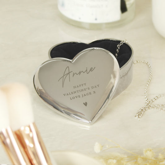 Personalised Name and Message Heart Trinket Box