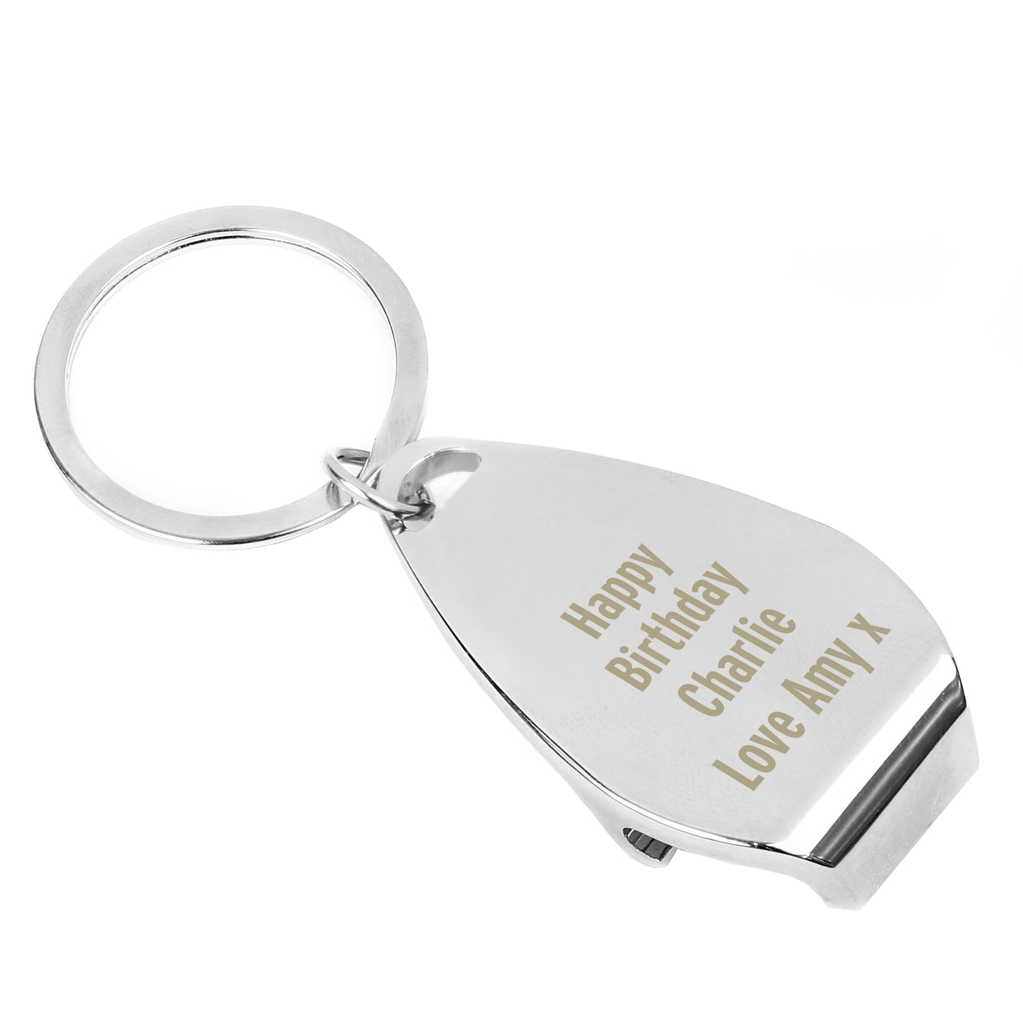 Personalised Any Message Bottle Opener Keyring