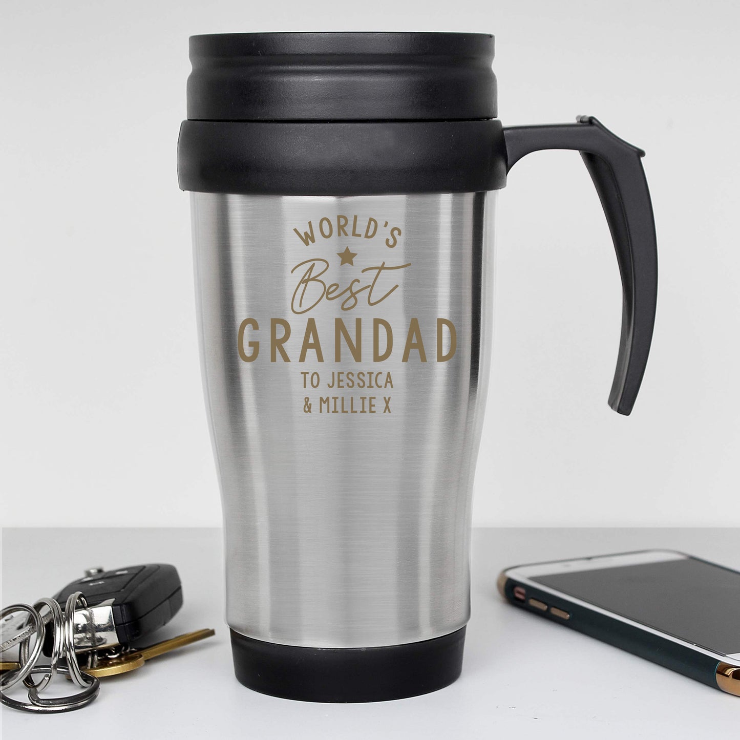 Personalised 'Worlds Best' Travel Mug