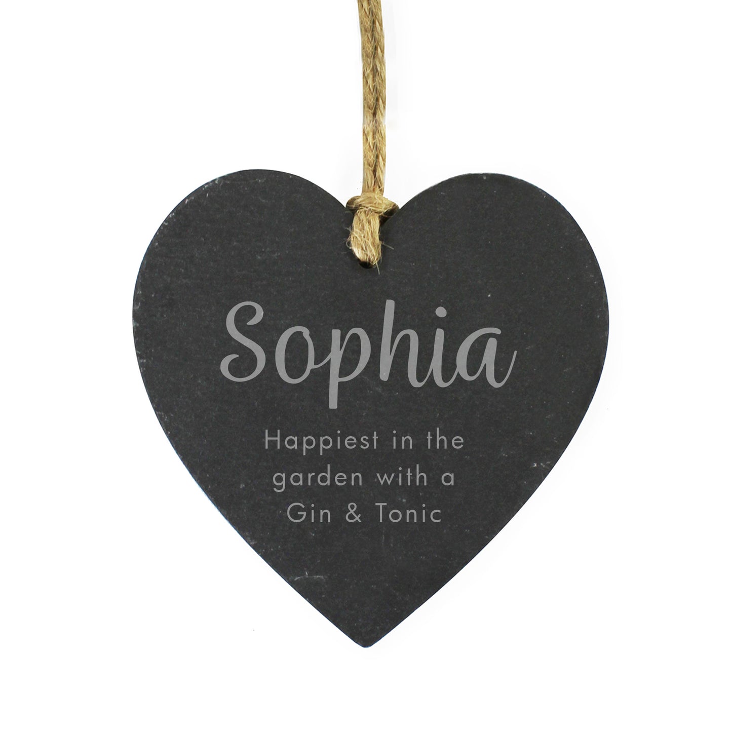 Personalised Free Text Slate Heart Decoration