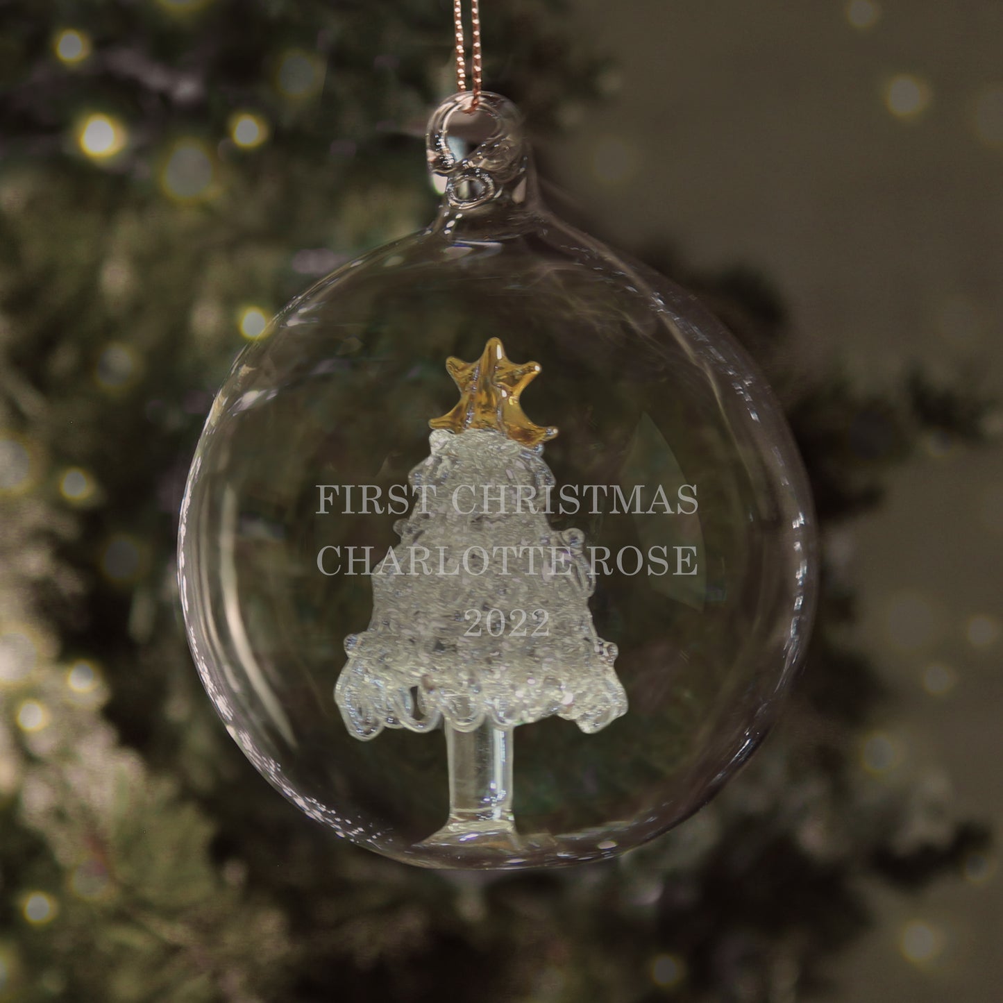 Personalised Glass Christmas Tree Bauble