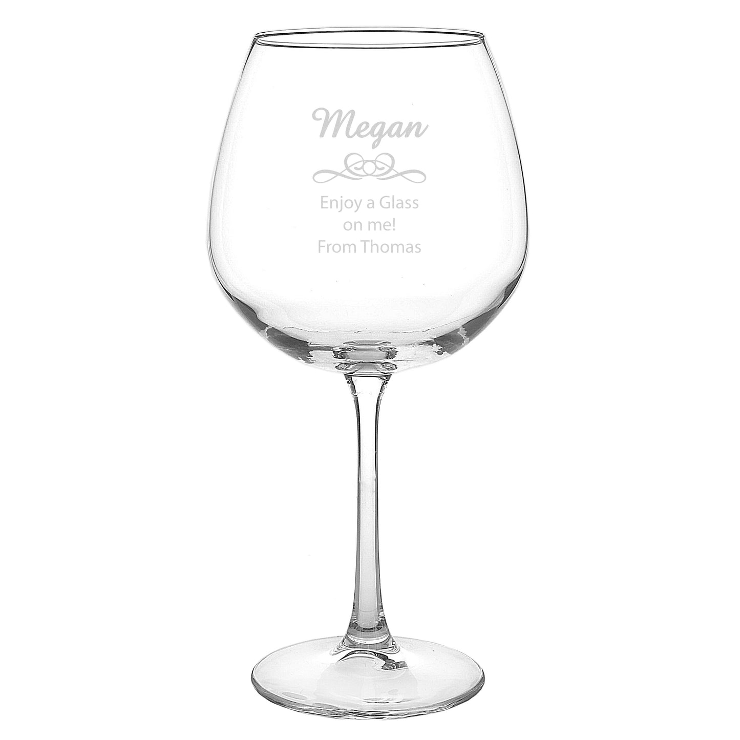 Personalised Decorative Bottle of Wine Glass