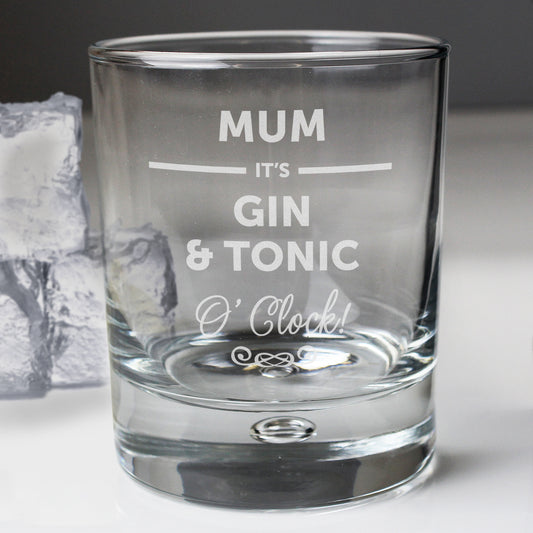 Personalised Its... OClock Tumbler Bubble Glass