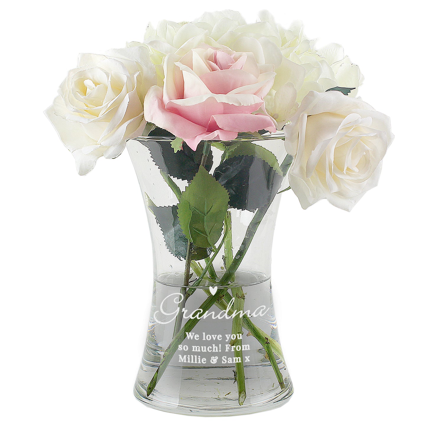 Personalised Love Heart Glass Vase