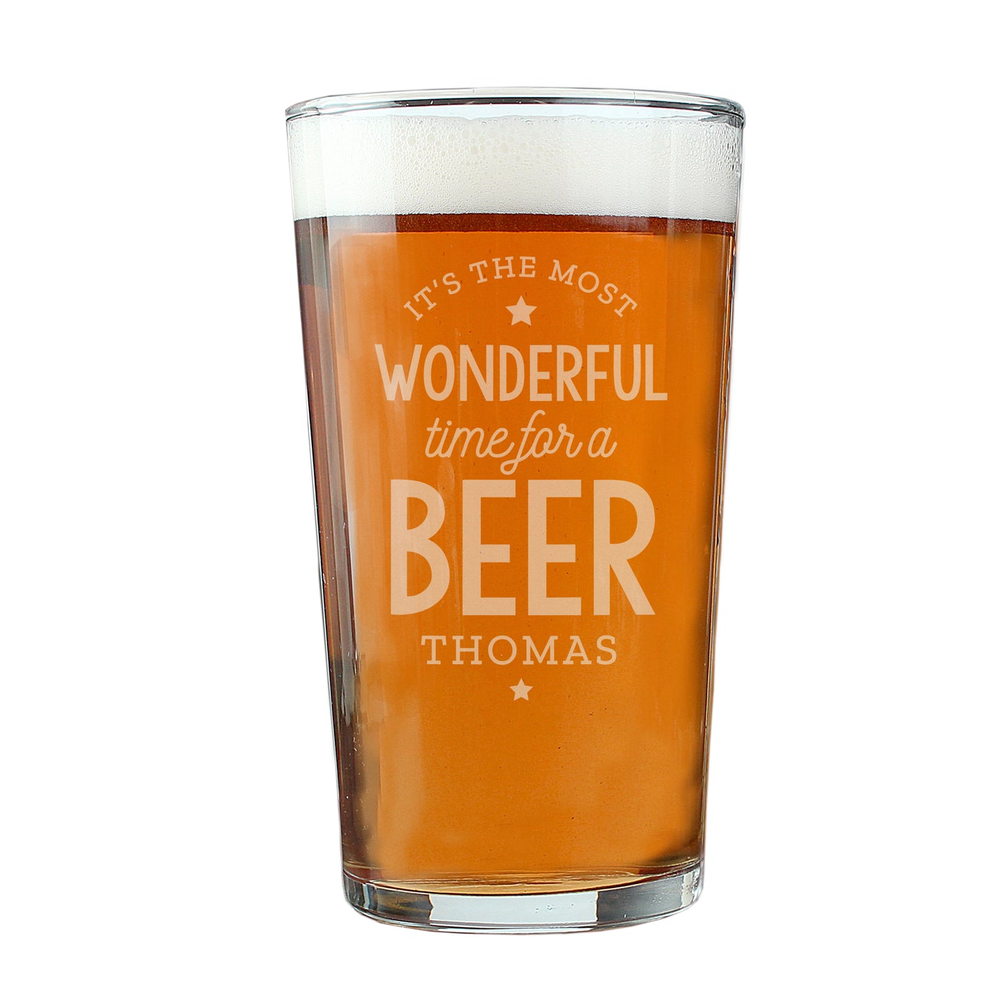 Personalised Wonderful Time For A Beer Pint Glass