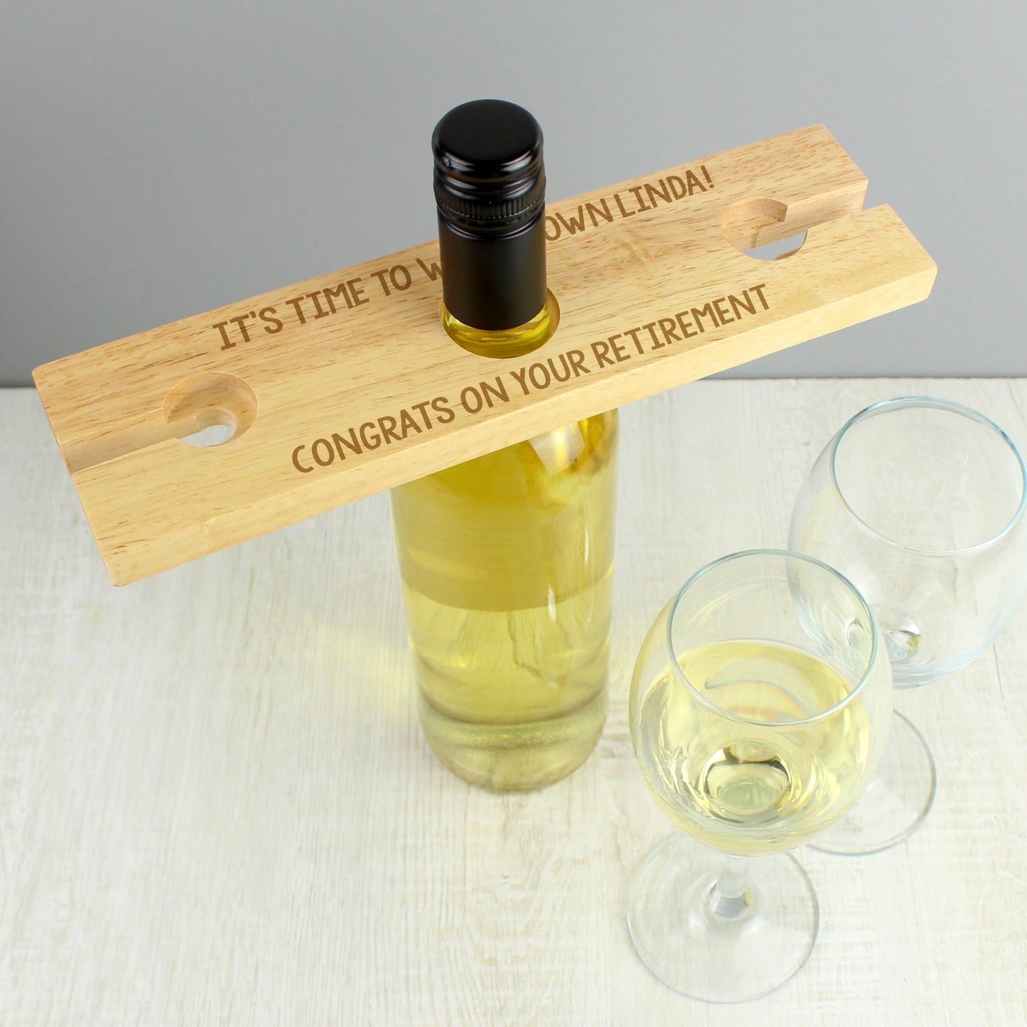 Personalised Free Text Wine Glass & Bottle Holder