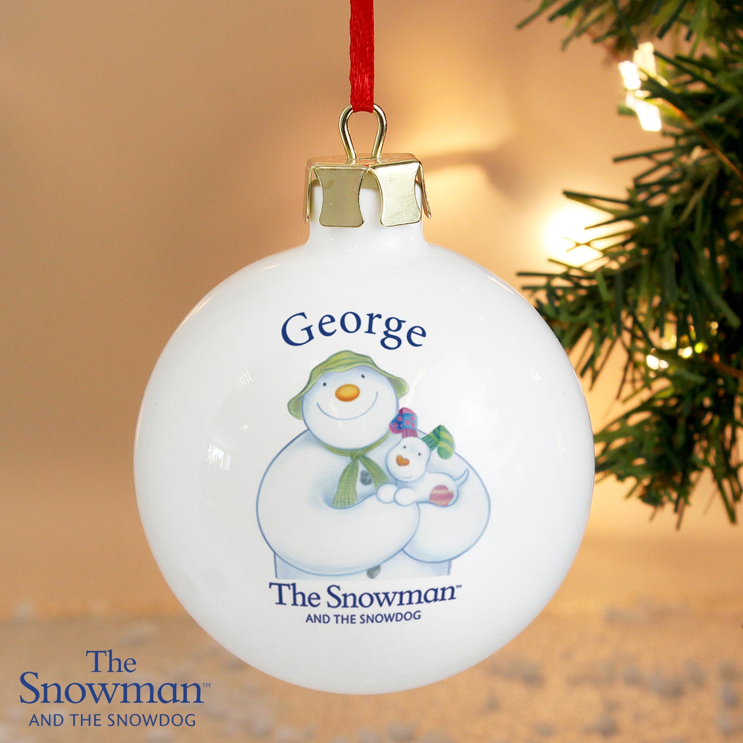 Personalised The Snowman and the Snowdog Bauble