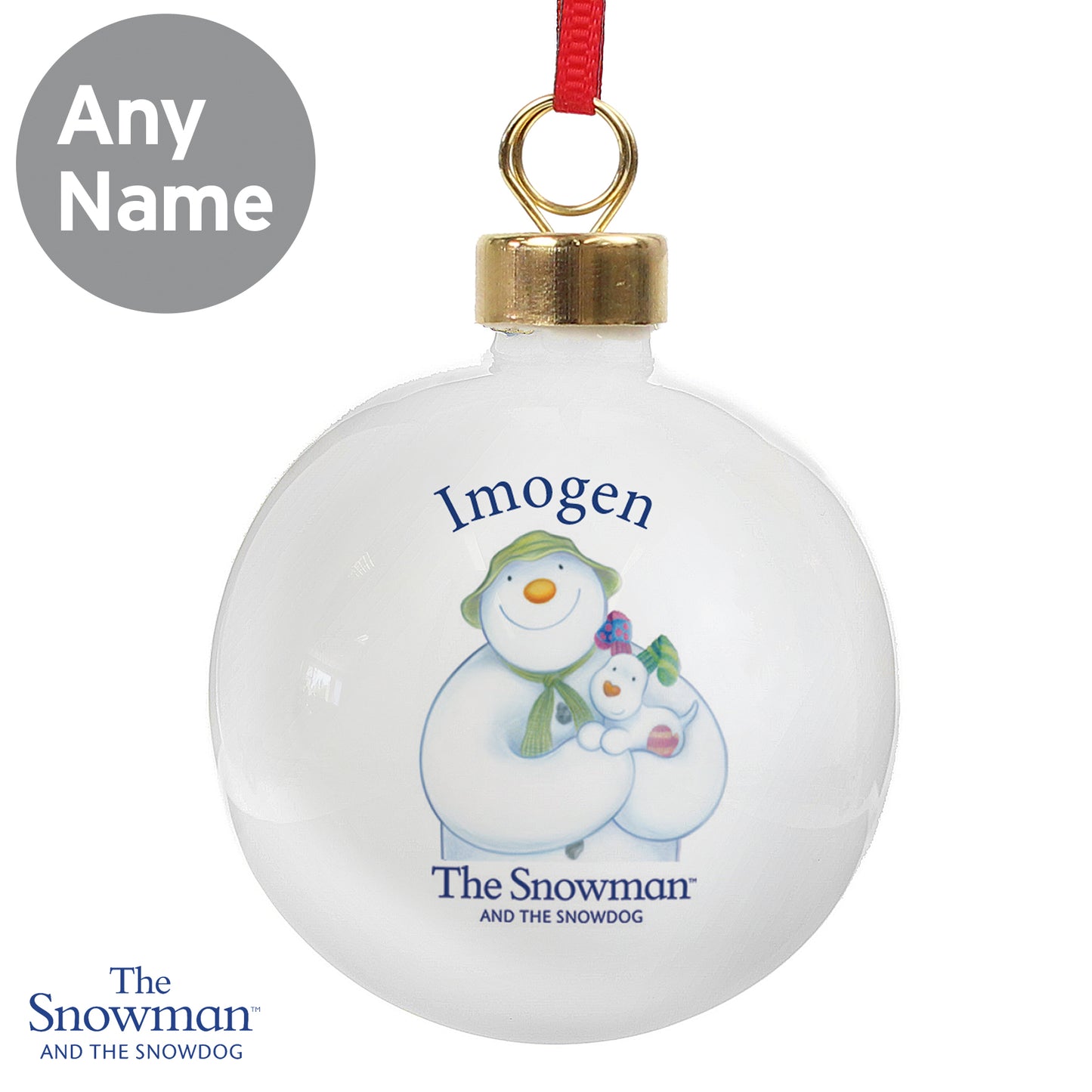 Personalised The Snowman and the Snowdog Bauble