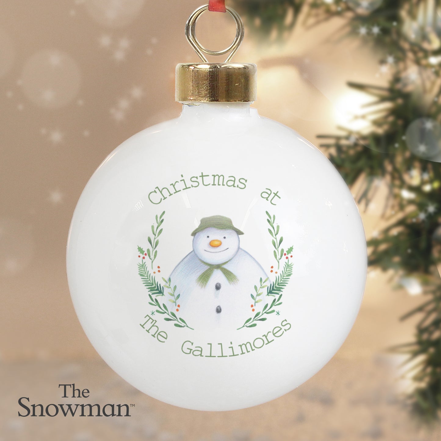 Personalised The Snowman Winter Garden Bauble