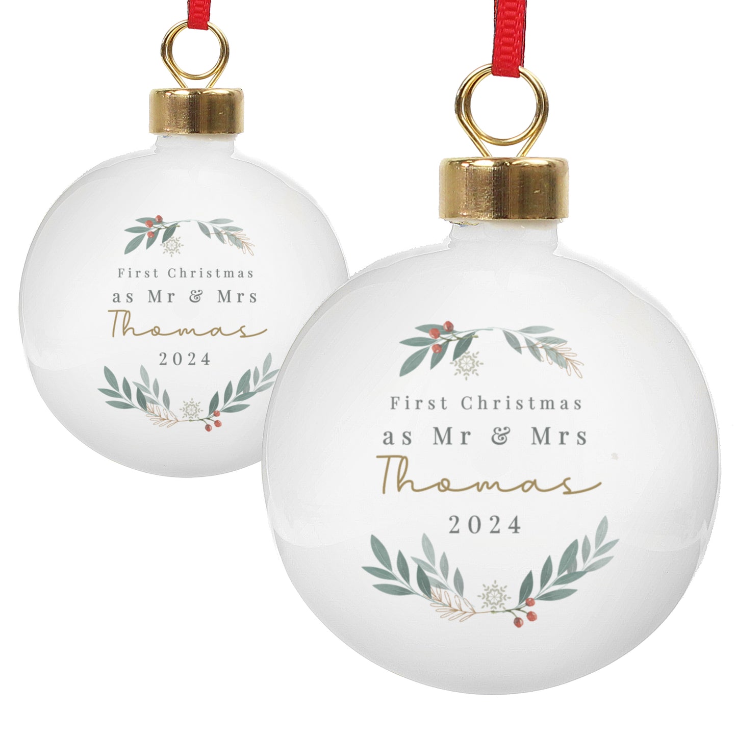 Personalised Christmas Foliage Bauble