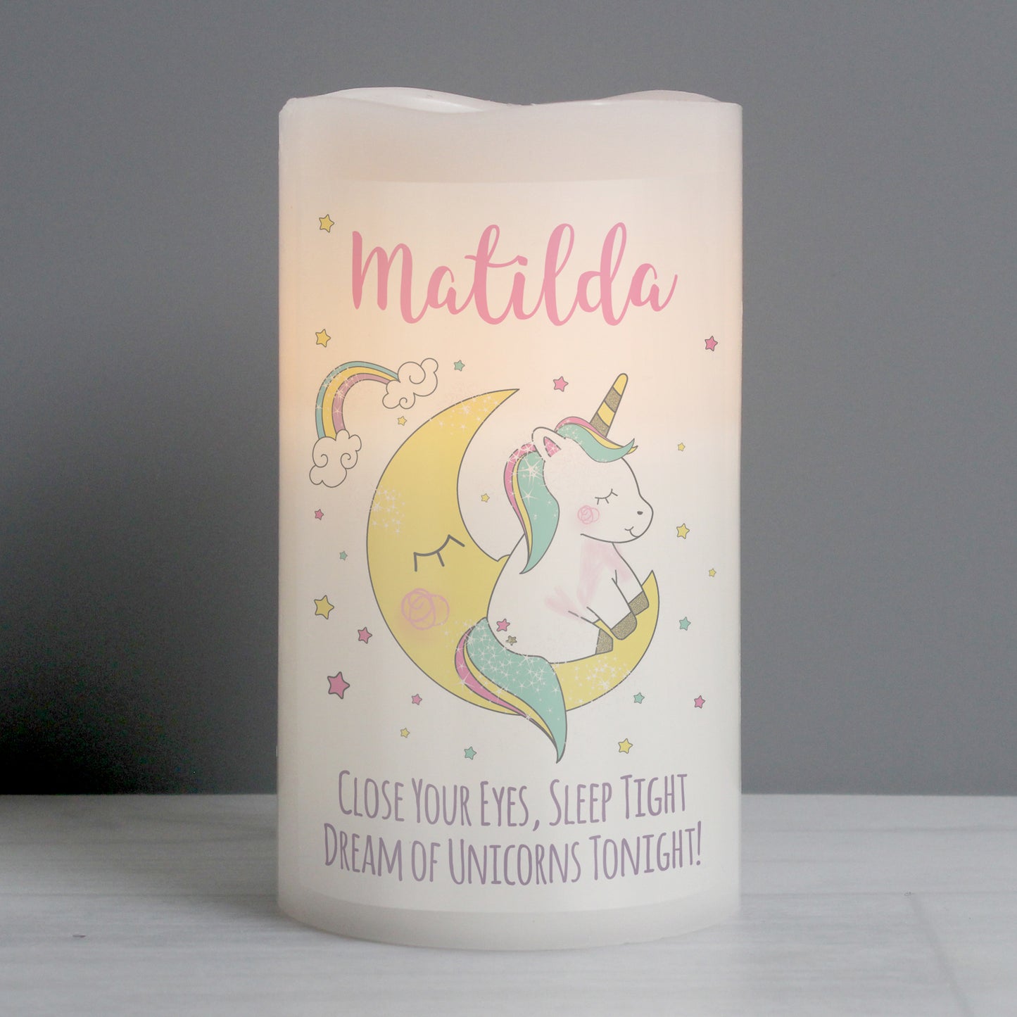 Personalised Baby Unicorn Nightlight LED Candle