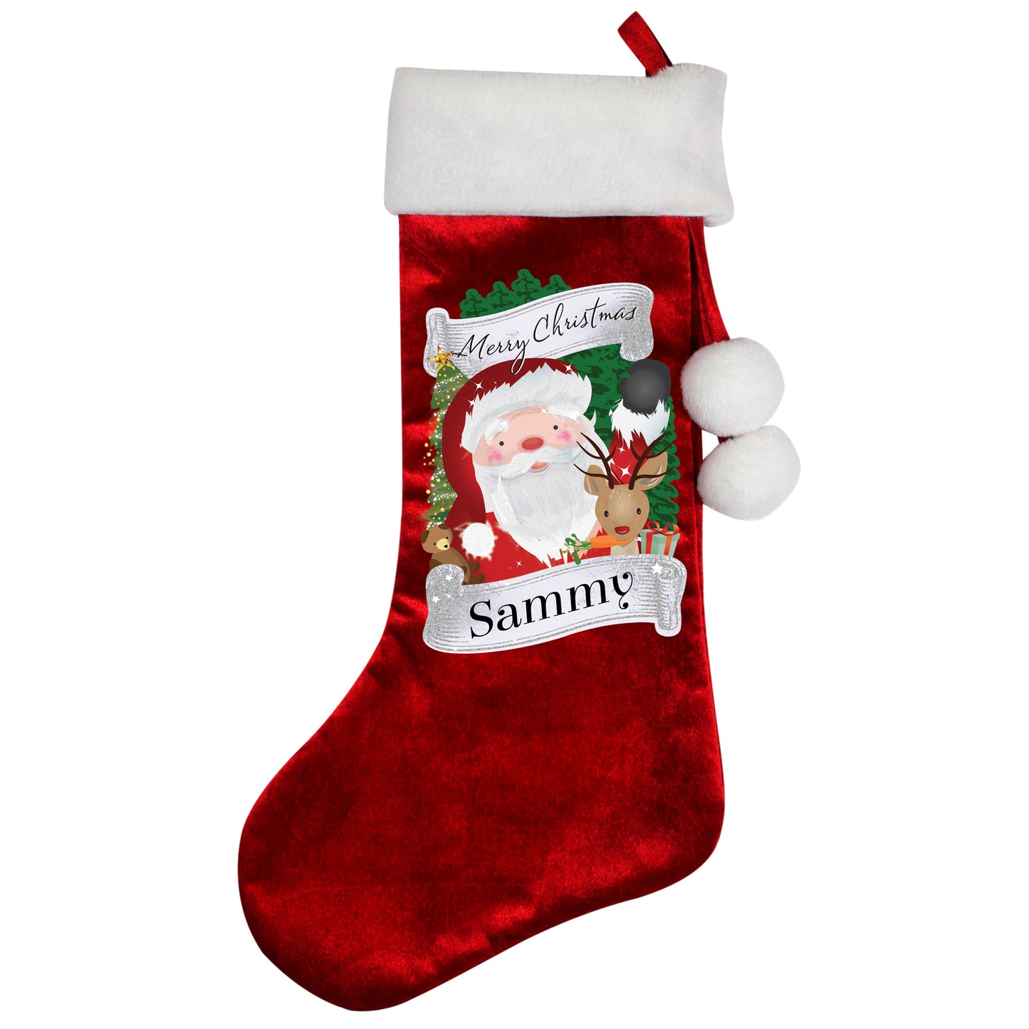 Personalised Christmas Santa Red Stocking