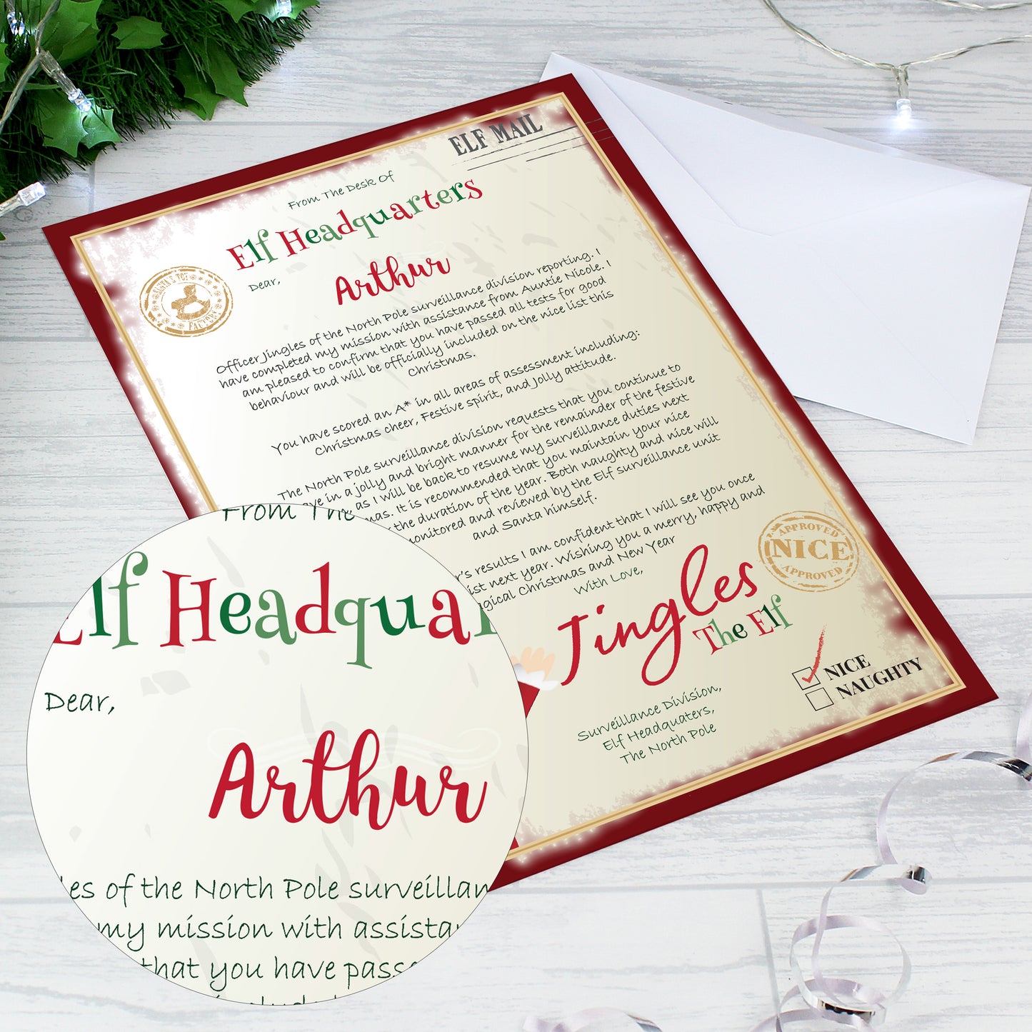 Personalised Elf Surveillance Christmas Letter