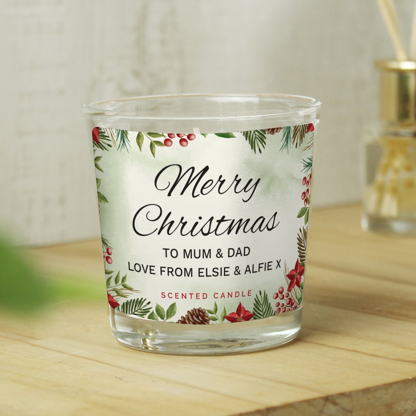 Personalised Christmas Scented Jar Candle