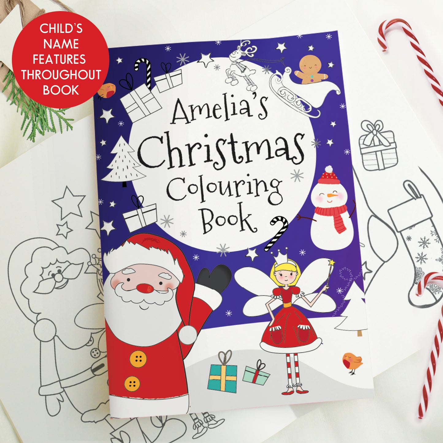 Personalised 'It's Christmas' Fairy Colouring Book