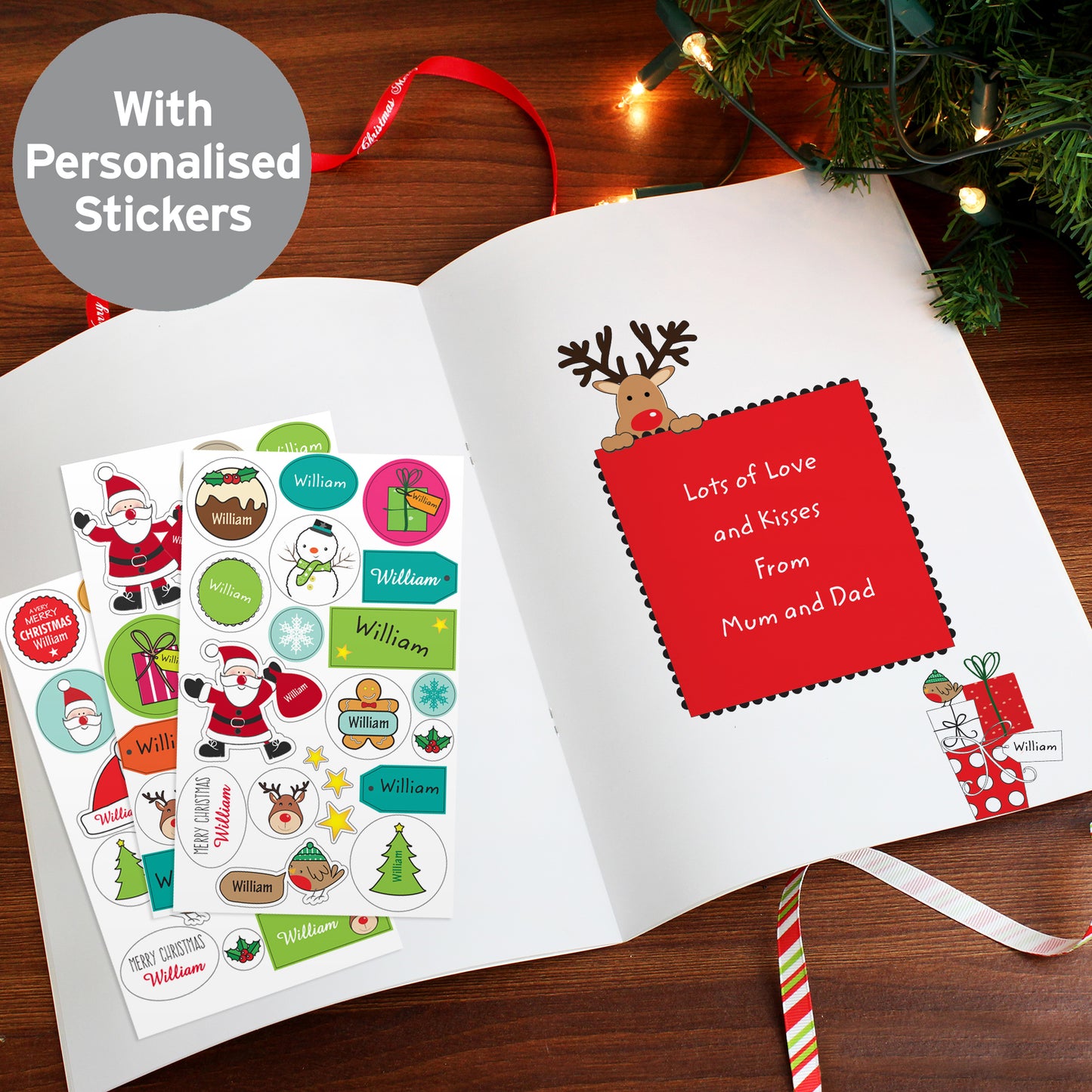 Personalised Christmas Activity Book with Stickers