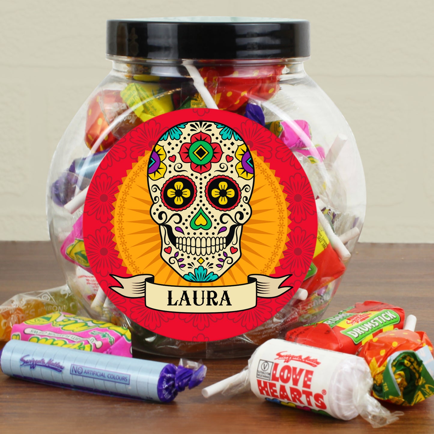 Personalised Sugar Skull Sweet Jar