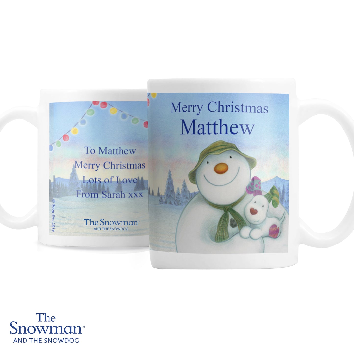 Personalised The Snowman and the Snowdog Mug