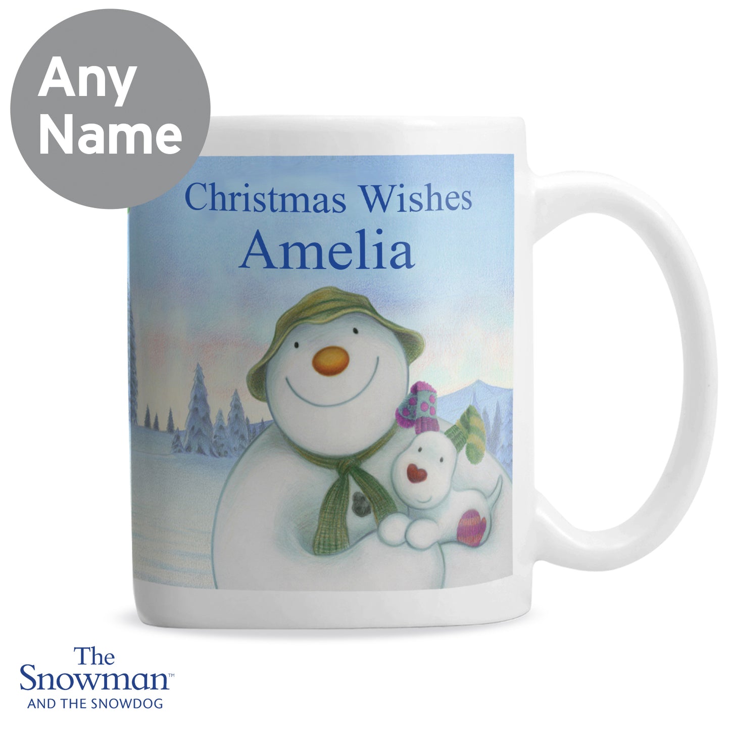 Personalised The Snowman and the Snowdog Mug