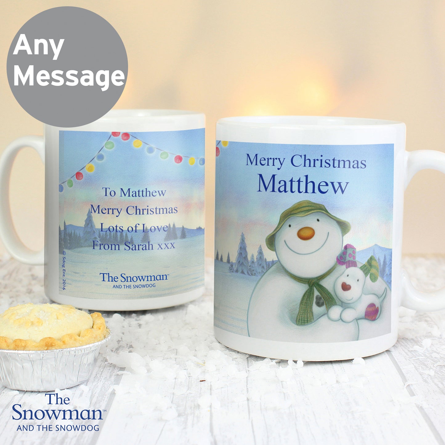 Personalised The Snowman and the Snowdog Mug