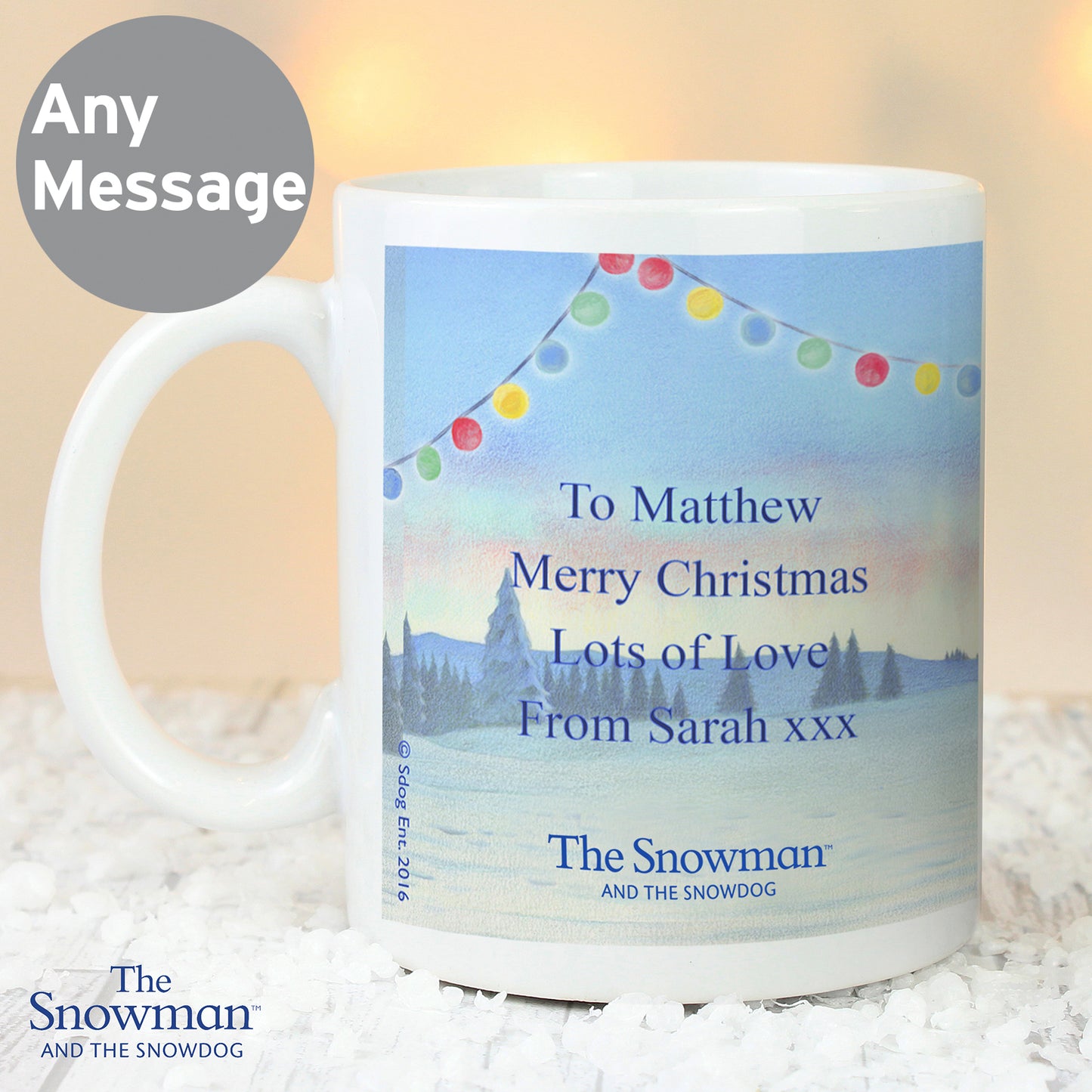 Personalised The Snowman and the Snowdog Mug