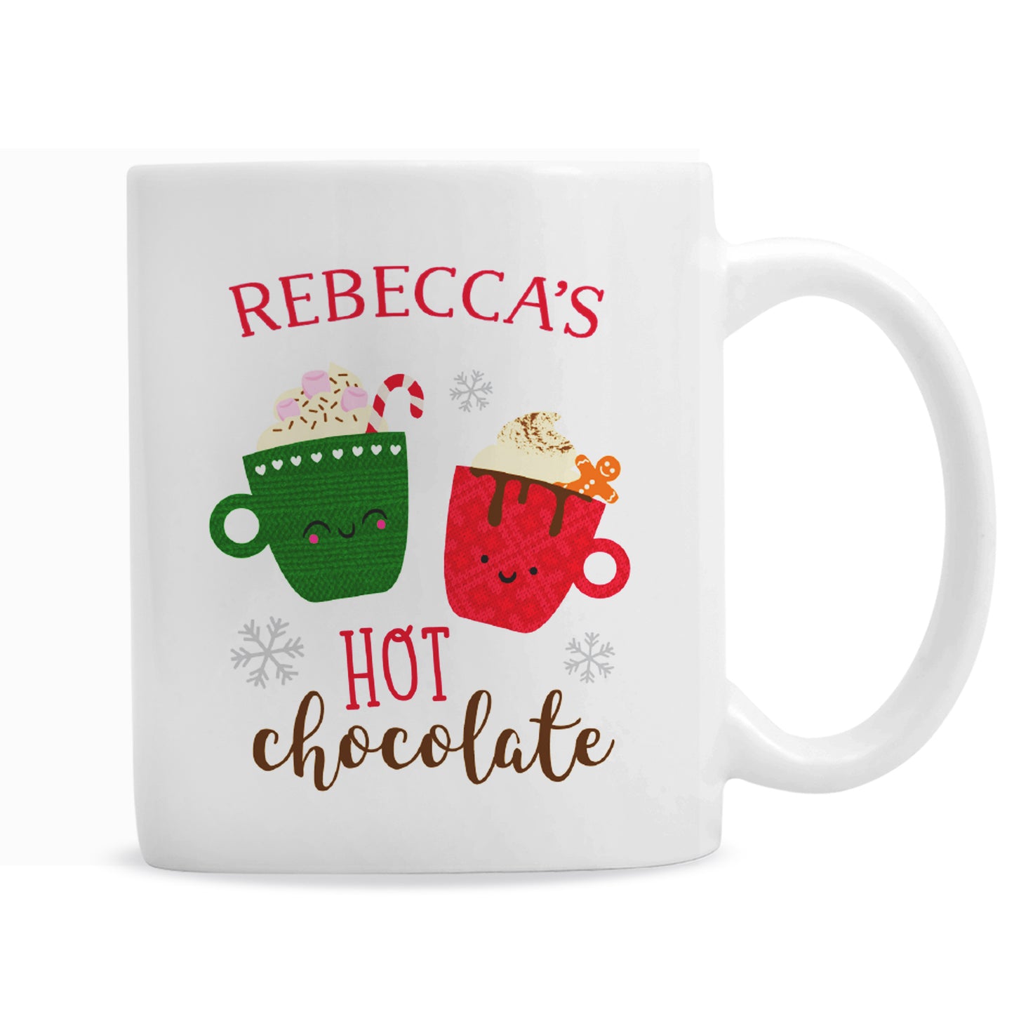 Personalised Cute Christmas Hot Chocolate Mug