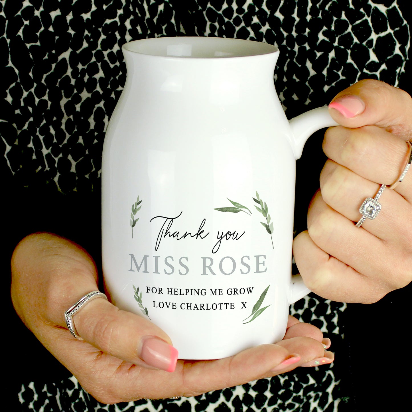 Personalised Botanical Flower Jug Vase