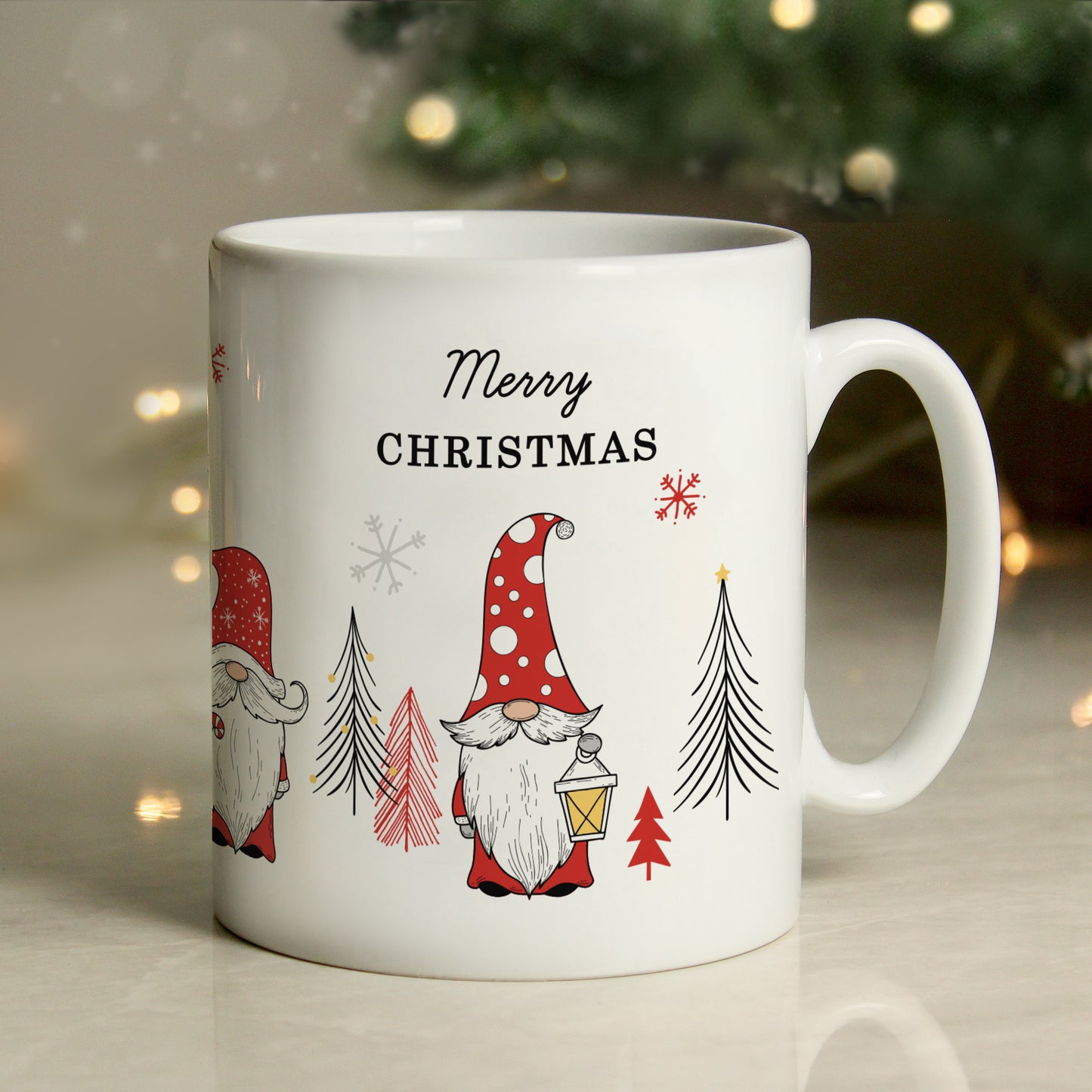 Personalised Christmas Gonk Pattern Mug