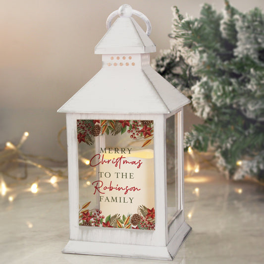 Personalised Christmas White LED Lantern