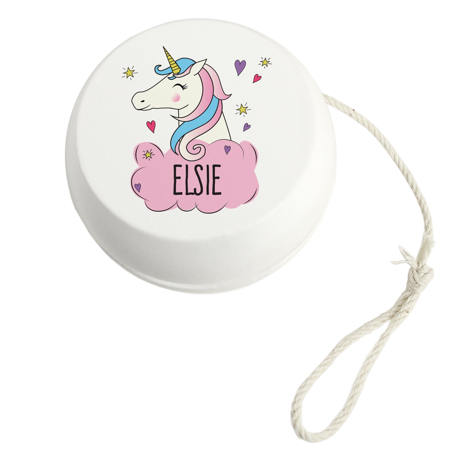 Personalised Unicorn White Wooden Yoyo