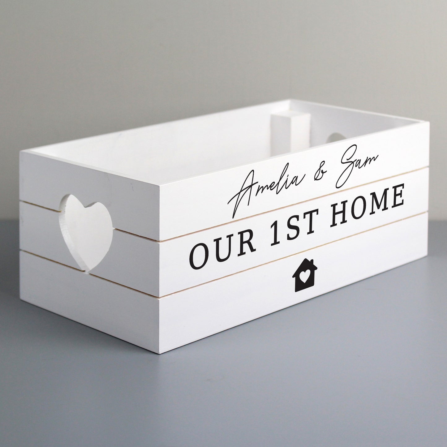 Personalised Home White Wooden Crate